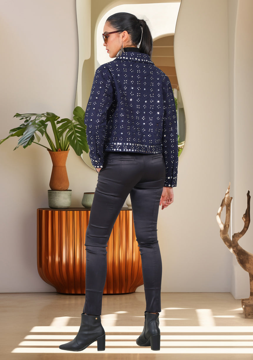 ibBan Women's Winter Hand Embroidered Jacket | Luxury Designer - Inshi