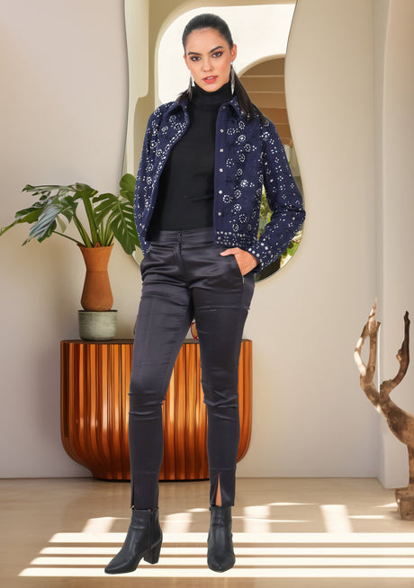 Veste d'hiver brodée main pour femme ibBan | Créateur de luxe - Inshi