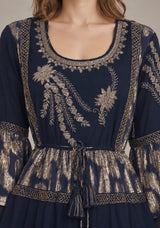 ibBan Women’s Cotton Lurex Embroidered Short Tunic - Soha