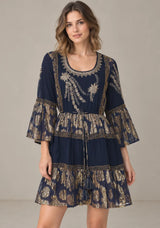 ibBan Women’s Cotton Lurex Embroidered Short Tunic - Soha