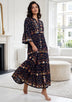 ibBan Women's Hand Embroidered Long Tunic Dress -Corina Long Tunic