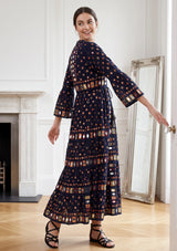 ibBan Women's Hand Embroidered Long Tunic Dress -Corina Long Tunic