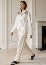 ibBan Women's Hand Mirror & Pearl Embellished Designer Jacket -