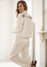 ibBan Women's Hand Mirror & Pearl Embellished Designer Jacket -
