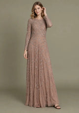 Women’s Net Long Dress with Floral Hand Embroidery-Arzoo