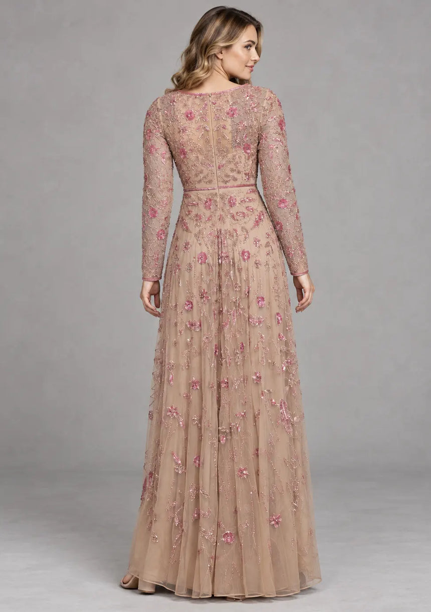 Women’s Party Long Dress with Hand Embroidery - Firdaso