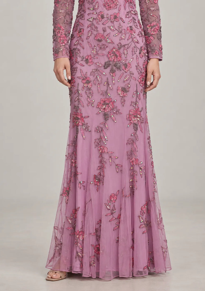 Women’s Party Maxi Dress with Hand Embroidery -