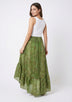 Minivestido de seda verde oliva para mujer - Clásico