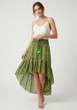 Minivestido de seda verde oliva para mujer - Clásico