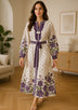 ibBan Premium Printed Cotton Long Dress with Hand Embroidery -Farhat Long Dress