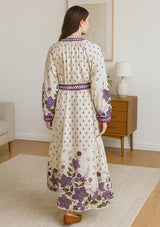 ibBan Premium Printed Cotton Long Dress with Hand Embroidery -Farhat Long Dress