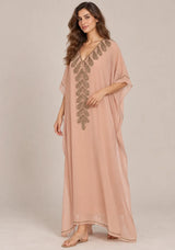 ibBan Women’s Hand Embroidered Georgette Kaftan Dress -Tanzeen