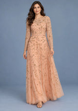 ibBan Women’s Party Long Dress with Hand Embroidery -Qamira