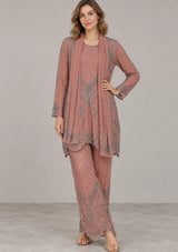 ibBan Women’s Georgette Embroidered Suit Set - Kaira