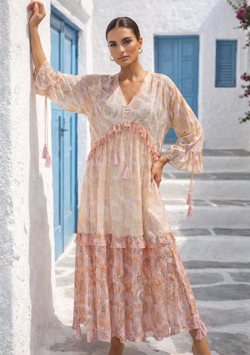 ibBan Vestido Largo para Mujer Juana | Brillo Lurex | Talla Única