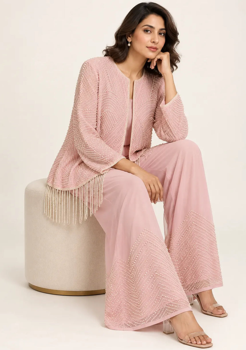 ibBan Women’s  Beaded Jacket and Pant Set - Zarina