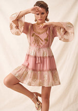 Minivestido de algodón con cuello redondo para mujer - Soha