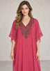 ibBan Women’s Hand Embroidered Georgette Kaftan Dress -Zava