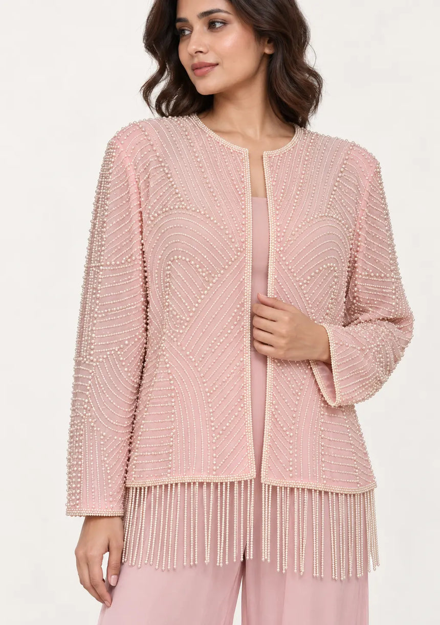 ibBan Women’s  Beaded Jacket and Pant Set - Zarina