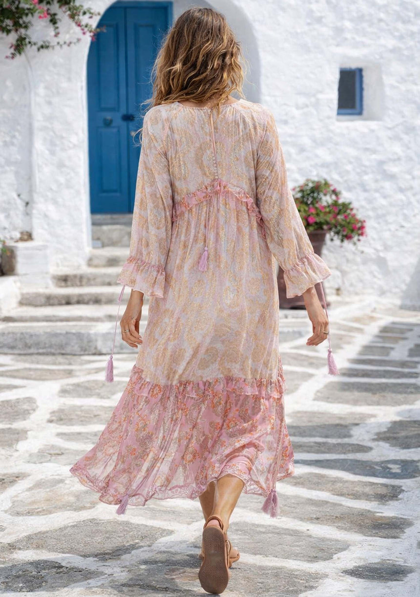 ibBan Vestido Largo para Mujer Juana | Brillo Lurex | Talla Única