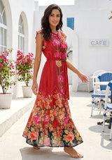 ibBan Floral Hand Embroidered Cotton Long Dres -Nagozi