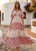 ibBan Printed Cotton & Silk Blend Maxi Dress | Luxury Boho  Dress -Rezza Long Dress