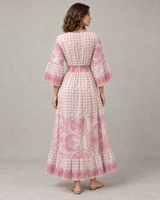 Mayra Long Dress - Hand-Embroidered Cotton