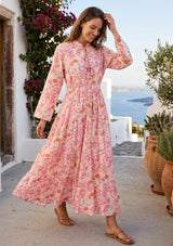 Women's Printed Cotton Floral Long Dress | ibBan Europe - Esra Long Dress