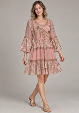 ibBan Women’s Cotton Lurex Embroidered Short Tunic - Soha