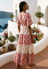 ibBan Printed Cotton & Silk Blend Maxi Dress | Luxury Boho  Dress -Rezza Long Dress