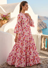 ibBan Printed Cotton Maxi Dress | Women's Floral Summer Long Dress - Hayal Long Dress