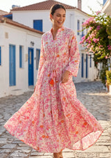 Women's Printed Cotton Floral Long Dress | ibBan Europe - Esra Long Dress