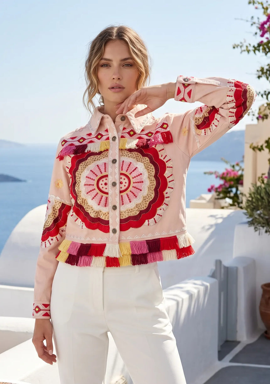 ibBan Hand Embroidered Summer Jacket for Women | Artisan Luxury Fashion - Sara