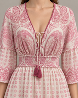 Mayra Long Dress - Hand-Embroidered Cotton