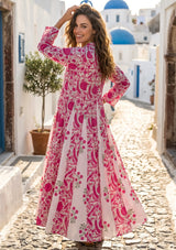 ibBan Printed Cotton Maxi Dress | Premium Women's Boho Resort Dress - Afra Long Dress