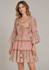 ibBan Women’s Cotton Lurex Embroidered Short Tunic - Soha