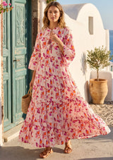 ibBan Printed Cotton Maxi Dress | Women's Floral Summer Long Dress - Hayal Long Dress