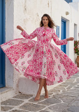 ibBan Printed Cotton Maxi Dress | Premium Women's Boho Resort Dress - Afra Long Dress