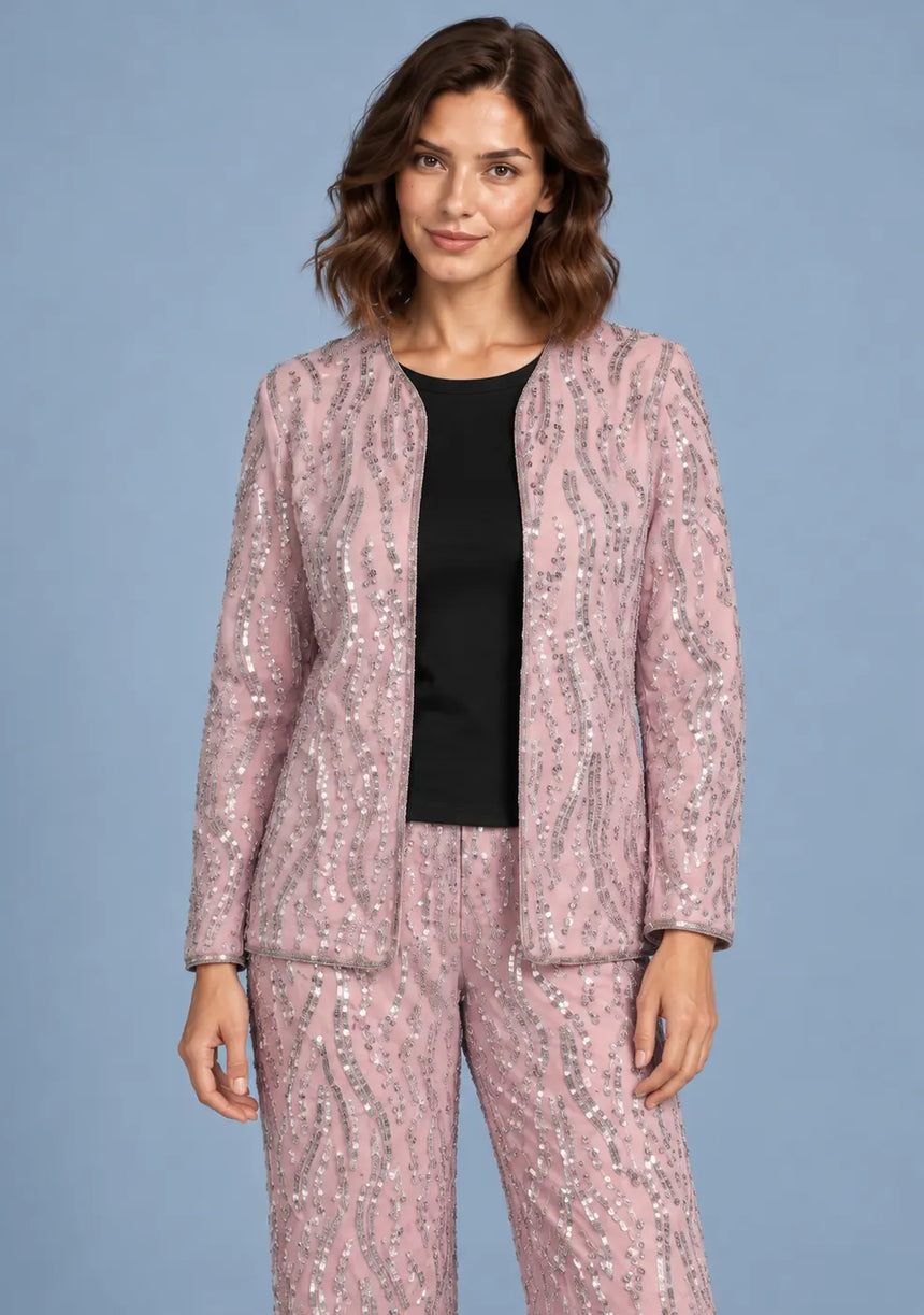 ibBan Women’s Georgette & Net Jacket with Hand Embroidered - Tasmia