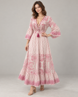 Mayra Long Dress - Hand-Embroidered Cotton