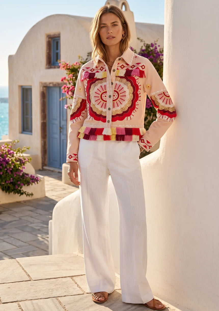 ibBan Hand Embroidered Summer Jacket for Women | Artisan Luxury Fashion - Sara