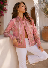 Women's Artisan Hand Embroidery Canvas Jacket - Yara