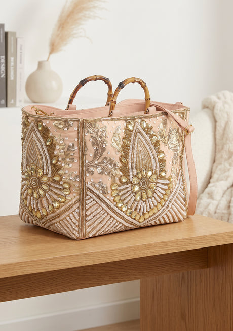 ibBan Hand Embroidered Tote Bag | Premium Cotton Canvas Designer - Vidha