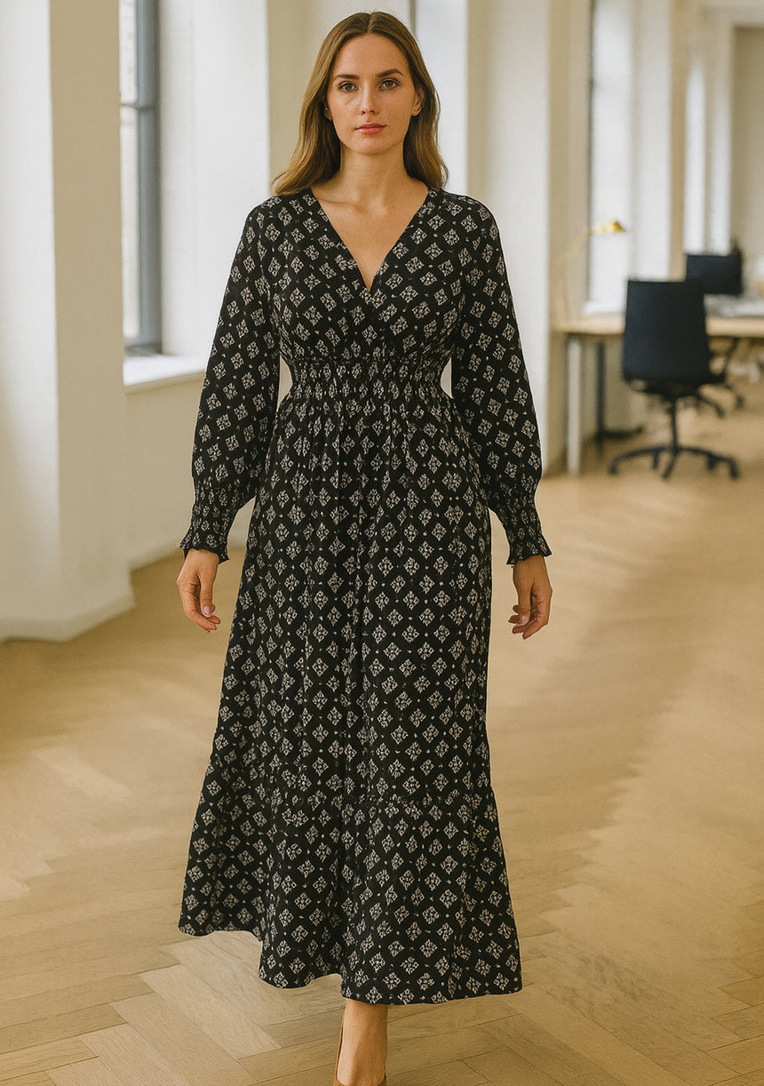 BLACK PRINT DRESS