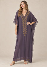 ibBan Women’s Hand Embroidered Georgette Kaftan Dress -Tanzeen