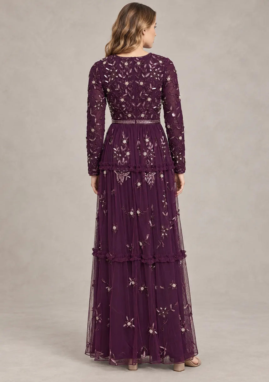 ibBan Women’s Party Long Dress with Hand Embroider -Raneem
