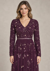 ibBan Women’s Party Long Dress with Hand Embroider -Raneem