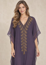 ibBan Women’s Hand Embroidered Georgette Kaftan Dress -Tanzeen