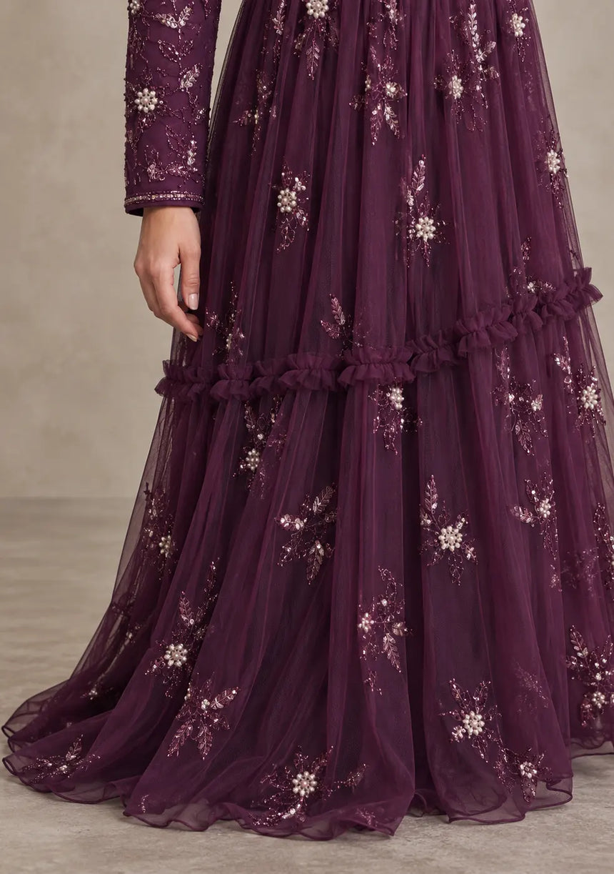 ibBan Women’s Party Long Dress with Hand Embroider -Raneem