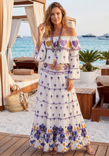 Women's Cotton Maxi Dress Bardot - Sharbi